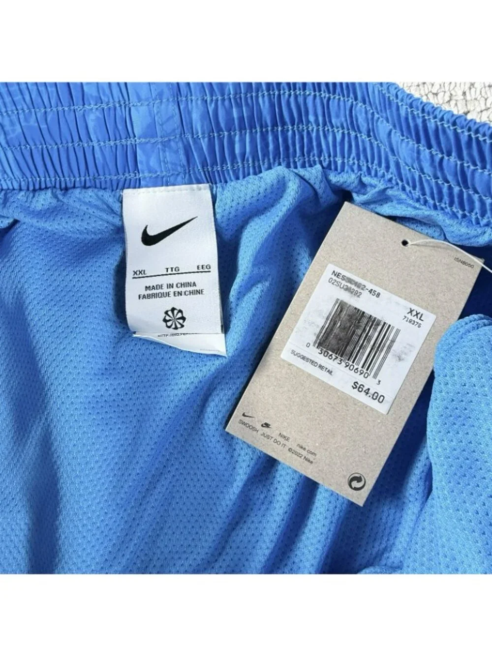 Nike Swim Collage All Over Print AOP Pattern Swim Shorts Blue Men’s Size XXL